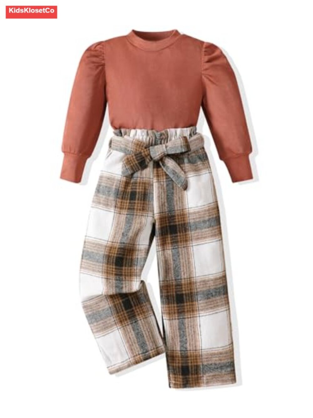 Toddler Girl Plaid 2 Piece Outfit Long Sleeve Sweatshirt Pants Set